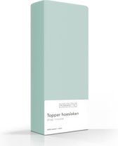 Luxe Katoen Topper Hoeslaken Groen | 160x220 | Ademend En Verkoelend | Uitstekende pasvorm