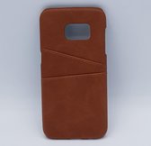 Pour Samsung S7 - coque arrière / portefeuille en simili cuir marron