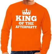 Oranje King of the afterparty sweater heren - Oranje Koningsdag kleding S