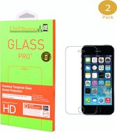 DrPhone 2x iPhone SE / 5S Glas - Glazen Screen protector - Tempered Glass 2.5D 9H (0.26mm)