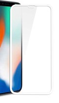 DrPhone iPhone Xs Max / iPhone 11 Pro Max Glas 9D Volledige Ultieme Glazen Dekking Full coverage Curved Edge Frame Tempered glass – Extra dun Anti-Krasvrij & Anti-Crack + NL Handleiding – Witte omranding