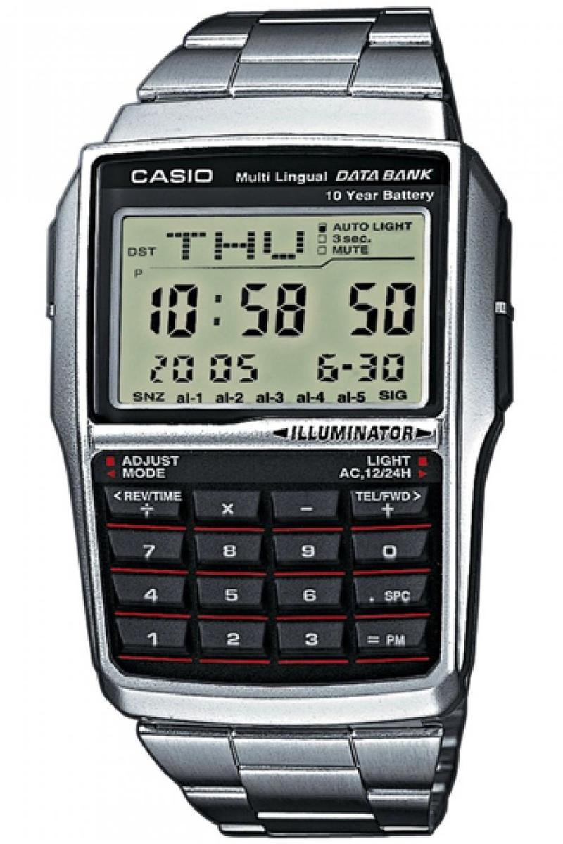 Horloge Heren Casio DATABANK CALCULATOR STEEL Zwart Zilverkleurig