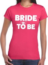 Bride to be tekst t-shirt roze dames - dames shirt Bride to be- Vrijgezellenfeest kleding L