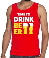 Time to drink Beer tekst tanktop / mouwloos shirt rood 2XL