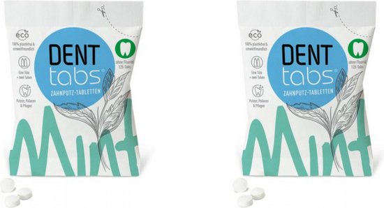 Denttabs Tandenpoets Tabletten zonder Fluoride - 2x125 stuks