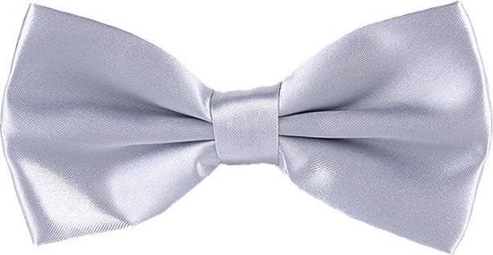 Fako Fashion® - Noeud papillon - Noeud papillon - Satin - 12,5cm - Couleur argent