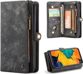 CASEME Samsung Galaxy A70 Vintage Portemonnee Hoesje - Zwart