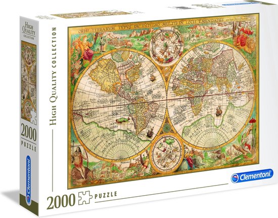 Clementoni - Puzzel 2000 Stukjes High Quality Collection Ancient Map, Puzzel Voor Volwassenen en Kinderen, 14-99 jaar, 32557