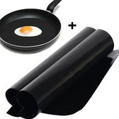 2 x tapis de cuisson réutilisables + 2 x tapis de cuisson autour d'une feuille antiadhésive pour les poêles à frire - BBQ - Tapis de barbecue - Tapis de four