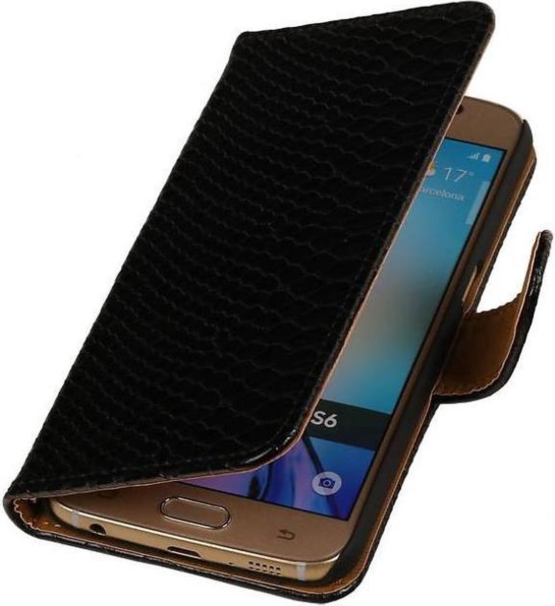 Slang Bookstyle Hoes - Geschikt voor Samsung Galaxy S6 G920F Zwart