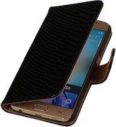 Mobieletelefoonhoesje.nl - Samsung Galaxy S6 Hoesje Slang Bookstyle  Zwart