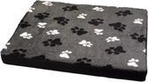 Losse hoes matras teddy grijs met poot/all-weather black maat 2 - 100x75 cm