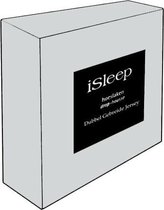 iSleep Dubbel Jersey Hoeslaken - Eenpersoons - 90/100x220 cm - Licht Grijs