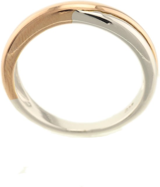 Behave® Dames ring zilver met rosè goud-kleur omtrek 56 mm ringmaat 18 |  bol.com