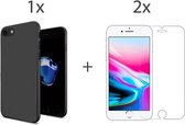 iphone 7 hoesje zwart - iPhone 8 hoesje zwart - Apple iPhone se 2020 hoesje zwart siliconen case hoes cover - Apple iPhone se 3 (2022) hoesje zwart siliconen case hoes cover - 2x i