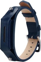 Lederen armbandje voor de Fitbit Flex 2 met gespsluiting  - Blauw