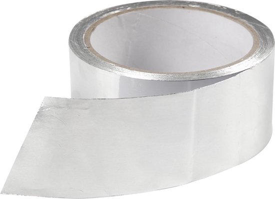 Aluminium tape, b: 50 mm, dikte 0,5 mm, zilver, 20m