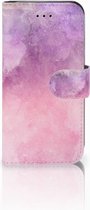 Coque Téléphone iPhone 7 | 8 | SE (2020) Housse en Cuir Etui de Protection pour Peinture Rose Pourpre