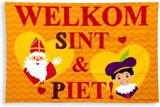 Prediken optillen Meer Welkom Sint en Piet vlag 90cm | bol.com