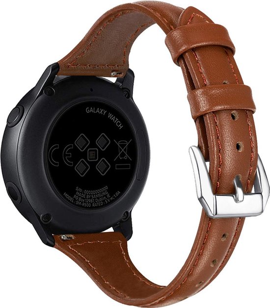 Bracelet en cuir marron classique adapté pour Samsung Galaxy Watch 42mm et  Galaxy... | bol.com