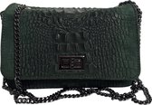 TOUTESTBELLE - Klein leren tasje overslag - Crossbody schoudertasje - Dames - Leer, suede - Groen
