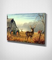 Farm - 60 x 40 cm - Schilderij - Canvas - Slaapkamer - Wanddecoratie  - Slaapkamer - Foto op canvas