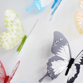 3D Vlinders Met Glitter Stickers 9 kleuren / Muurstickers - 18 Stuks - Doorzichtig