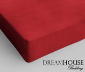 Dreamhouse Katoen Hoeslaken - 80x200 cm - Rood - Eenpersoons