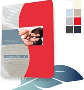 24-Bedding - Duopak (2 stuks) - Jersey Hoeslaken - Extra zacht - 97% katoen - 3% Elastaan - 90x210 cm - Rood - 30 cm