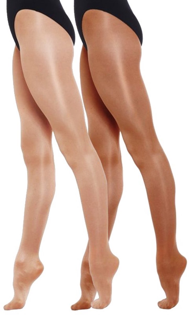 Silky glanzende danspanty kleur toast maat M