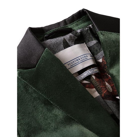 Scotch Shrunk Jongens colberts Scotch Shrunk Velvet blazer with satin lapel  groen 140 | bol.com