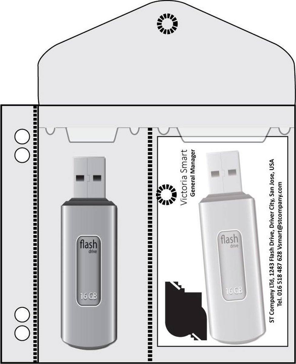 EXXO-HFP #45061 - Geponste hoes voor USB sticks - 10 stuks (2 pakken @ 5  stuks) | bol.com