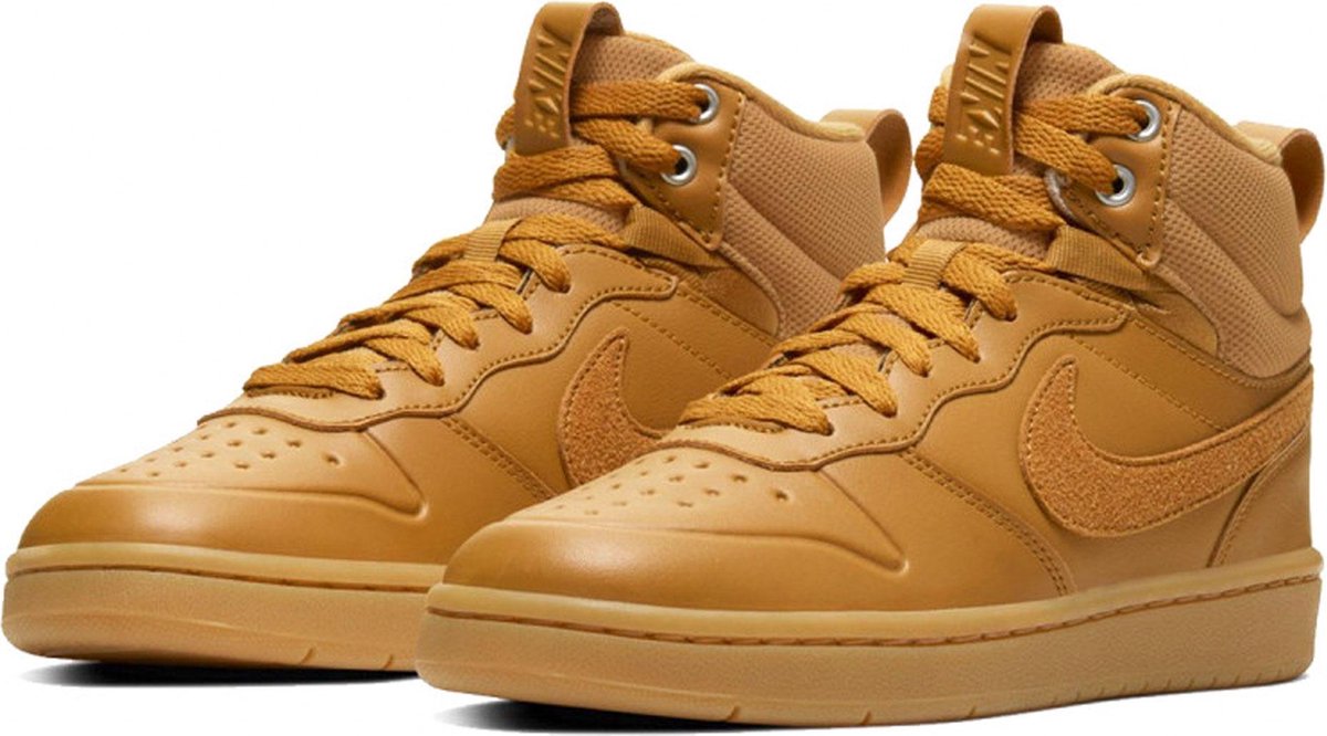 Bol Com Nike Court Borough Mid 2 Boot Gs Heren Sneakers Wheat Wheat Gum Med Brown Maat 38
