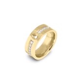 Melano Twisted Flat Basic cz ring - goudkleurig - dames - 8 mm - maat 56