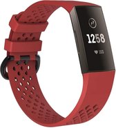 watchbands-shop.nl Siliconen bandje - Fitbit Charge 3 - Rood - Small