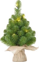 Black Box norton kunstkerstboom - 60 cm - met jute - groen - 20 led lampjes warmwit