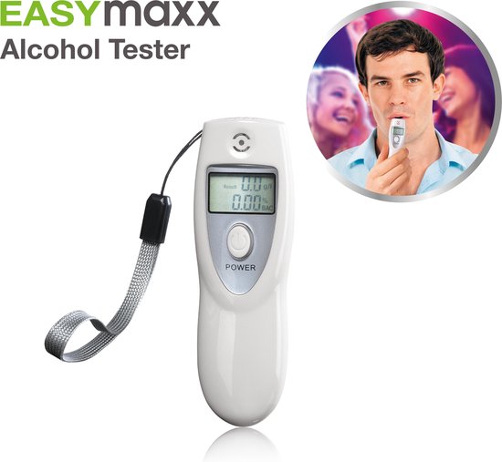 bol.com | EasyMaxx Digitale Alcoholtester PREMIUM Ademtest Blaastest -  Alcohol Adem Tester -...