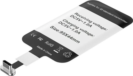 dichtheid Zegenen blauwe vinvis USB-C Qi draadloze oplaad pad / ontvanger - Ultradun ontwerp - Duitse IC  chip - wit | bol.com