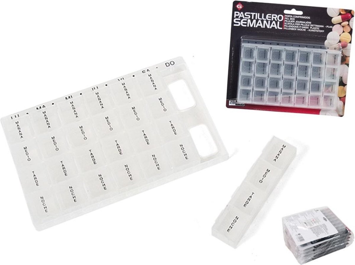 Goedkoopste Gerimport Pillendoos Per Week 17 X 2 X 11 Cm Transparant (es