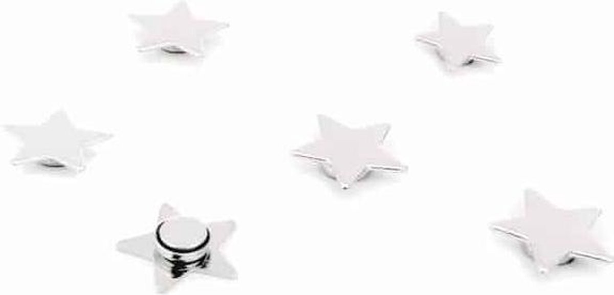 Magneetjes Zilveren sterren (Neodymium koelkastmagneten en magneetbord magneetjes) van Trendform - Trendform