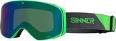 Sinner Olympia Unisex Skibril - Neongroen - Groene Spiegellens