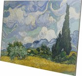 Korenveld met cipressen | Vincent van Gogh   | Aluminium | Schilderij | Wanddecoratie | 40 x 60