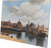 Gezicht op Delft | Johannes Vermeer   | Aluminium | Schilderij | Wanddecoratie | 100 x 150
