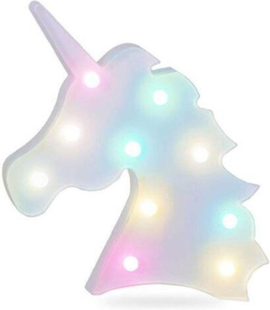 Drama les overspringen LED lamp Unicorn - Wit Colorful licht - Nachtlamp | bol.com