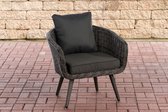 Clp Ameland - Fauteuil - 5 mm Rond Polyrotan - Zithoogte 40 cm - - Grijs gemêleerd Antraciet