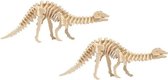 2x Bouwpakket hout Apatosaurus dinosaurus - 3D puzzel dino speelgoed