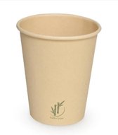 Koffiebeker, Bamboepapier/PE, 250ml, 8oz, naturel