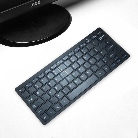 KM-808 2,4 GHz draadloos multimediatoetsenbord + draadloze optische penmuis met USB-ontvanger Set voor computer pc-laptop, willekeurige pen muis kleurbezorging (zwart)