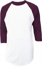 Soffe - Baseball Shirt  - Heren - ¾ mouw - Bordeaux - Maat S