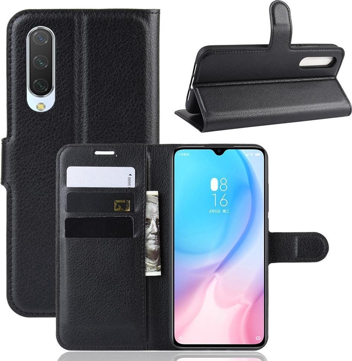 Book Case - Geschikt voor Xiaomi Mi 9 Lite Hoesje - Zwart